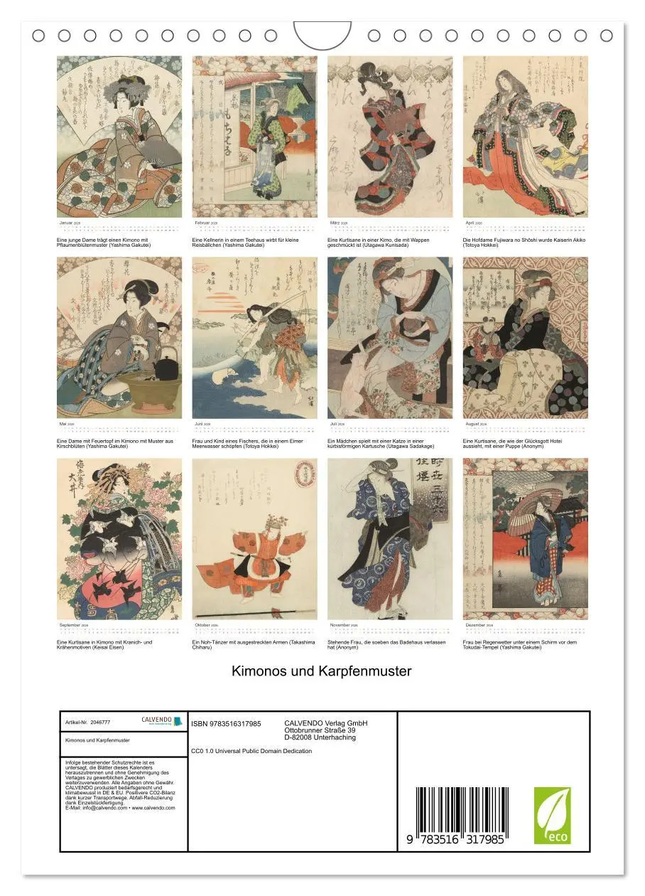 Bild: 9783516317985 | Kimonos und Karpfenmuster (Wandkalender 2026 DIN A4 hoch), CALVENDO...