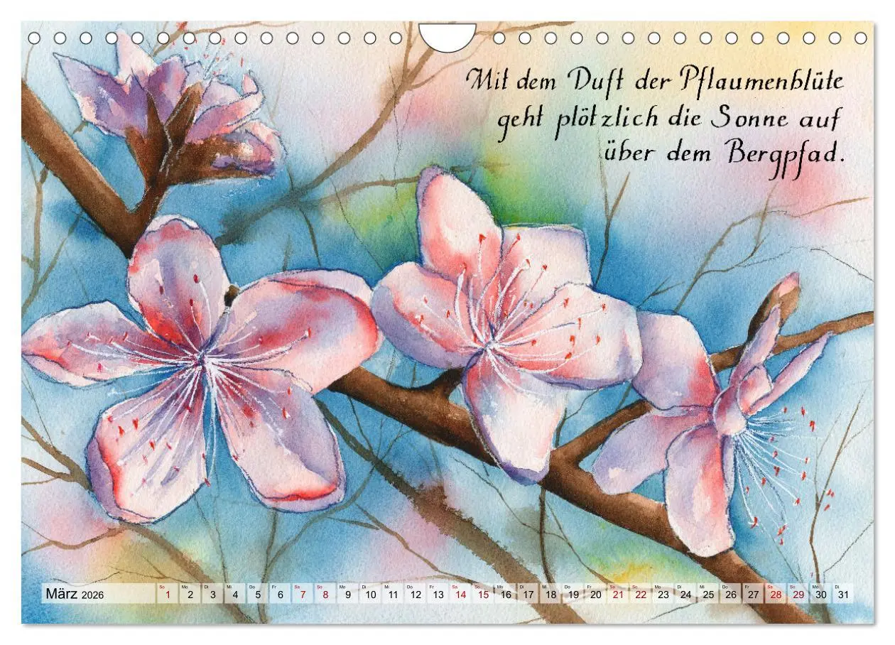 Bild: 9783457658185 | Aquarelle und Haiku von Basho (Wandkalender 2026 DIN A4 quer),...