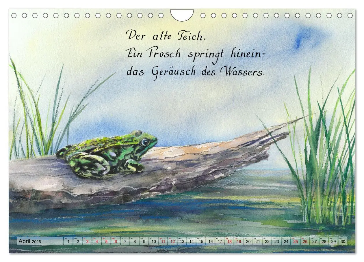 Bild: 9783457658185 | Aquarelle und Haiku von Basho (Wandkalender 2026 DIN A4 quer),...