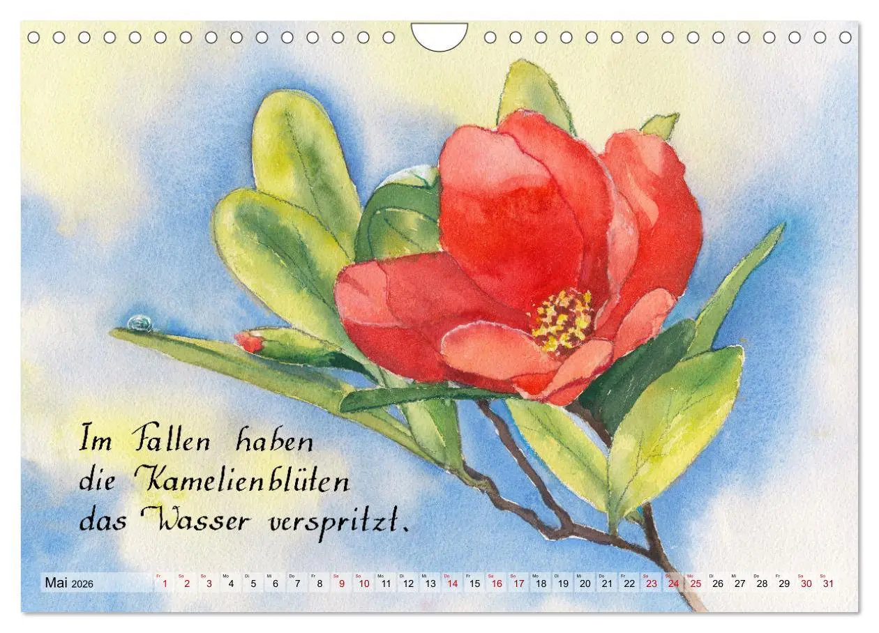 Bild: 9783457658185 | Aquarelle und Haiku von Basho (Wandkalender 2026 DIN A4 quer),...