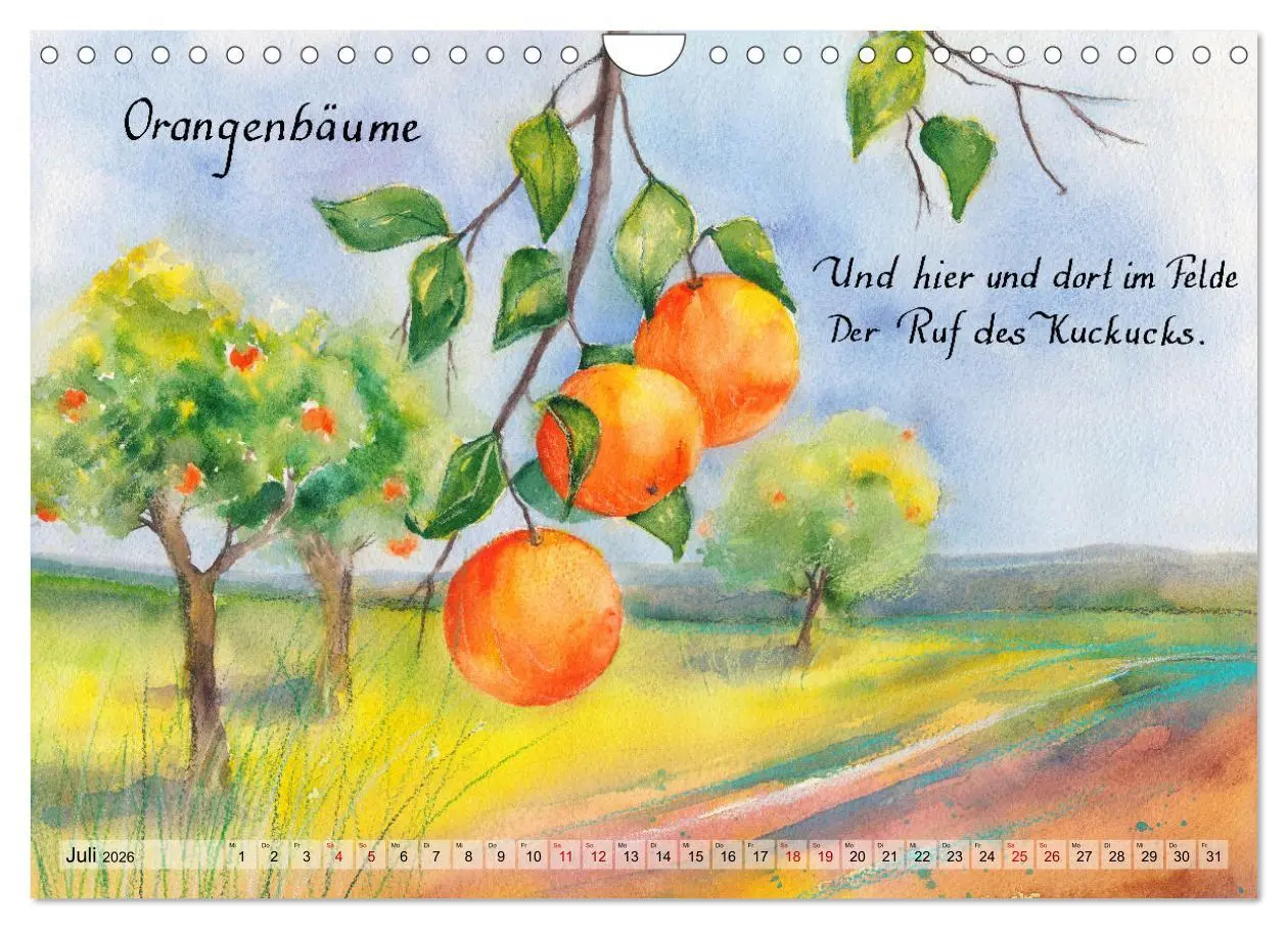 Bild: 9783457658185 | Aquarelle und Haiku von Basho (Wandkalender 2026 DIN A4 quer),...