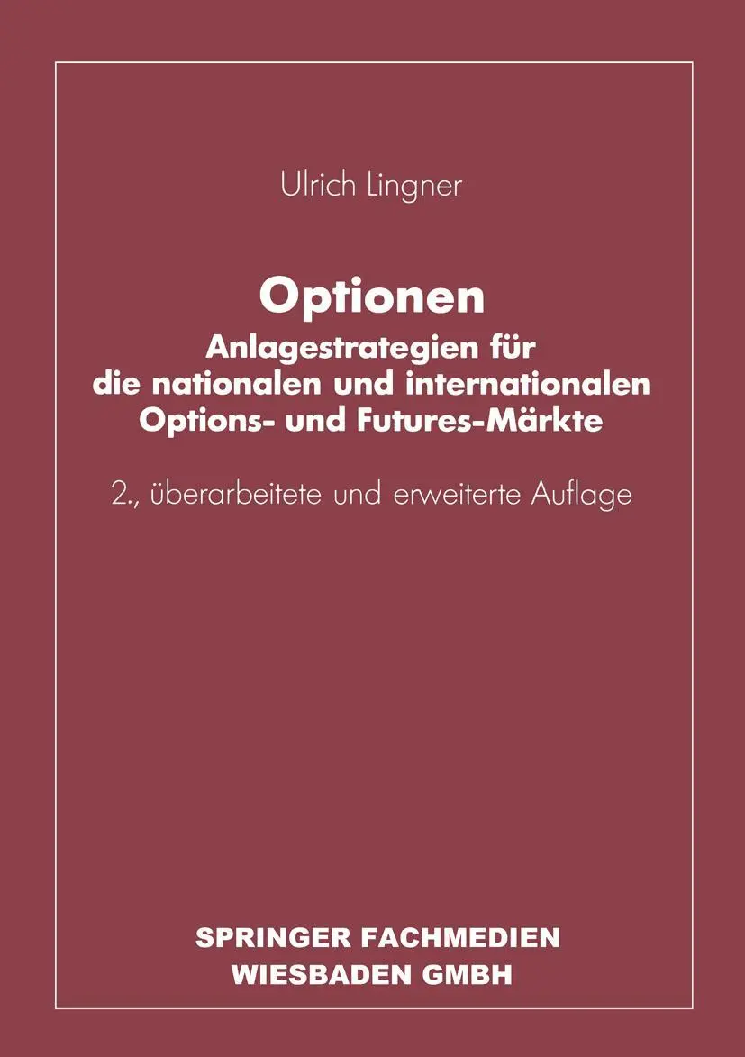 Cover: 9783663198185 | Optionen | Ulrich Lingner | Taschenbuch | xviii | Deutsch | 1991
