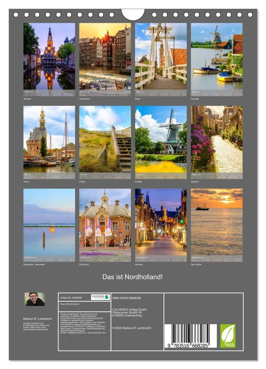 Bild: 9783516668285 | Das ist Nordholland! (Wandkalender 2026 DIN A4 hoch), CALVENDO...