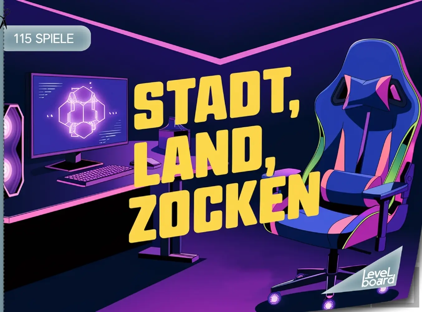 Cover: 9783693198285 | Stadt, Land, Zocken - 115 Spielblöcke | levelBoard Spiele | Buch