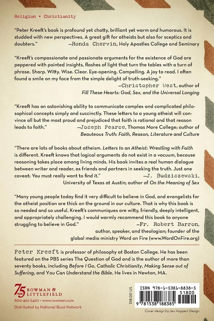 Rückseite: 9781538188385 | Letters to an Atheist | Wrestling with Faith | Peter Kreeft | Buch