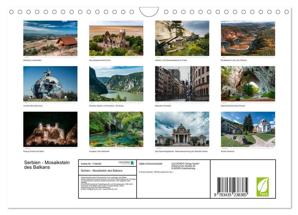 Bild: 9783435238385 | Serbien - Mosaikstein des Balkans (Wandkalender 2025 DIN A4 quer),...
