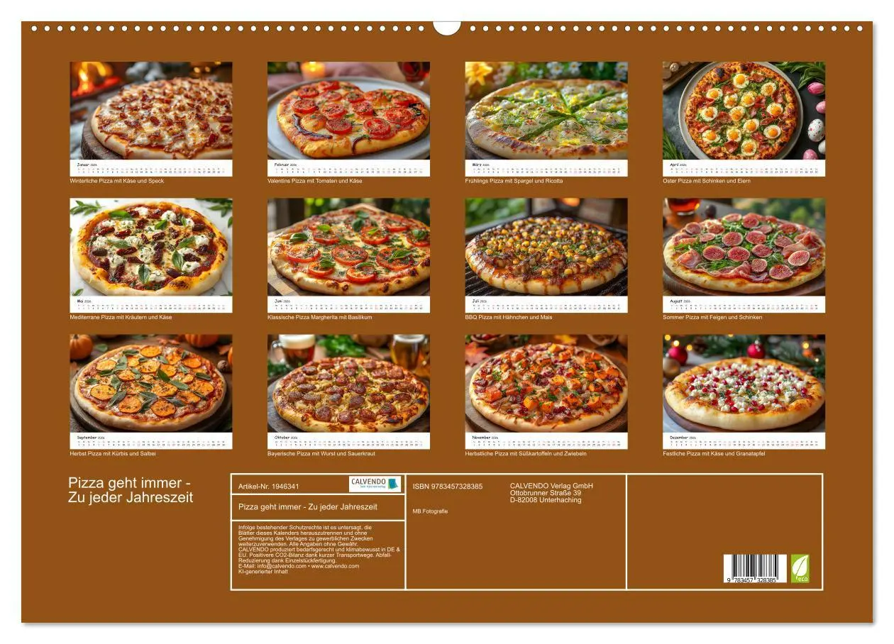 Bild: 9783457328385 | Pizza geht immer - Zu jeder Jahreszeit (Wandkalender 2026 DIN A2...