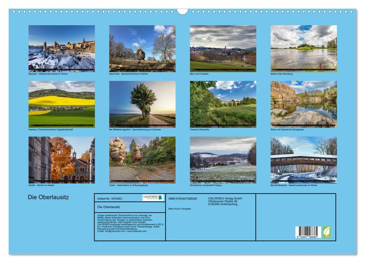 Bild: 9783457568385 | Die Oberlausitz (Wandkalender 2026 DIN A2 quer), CALVENDO...