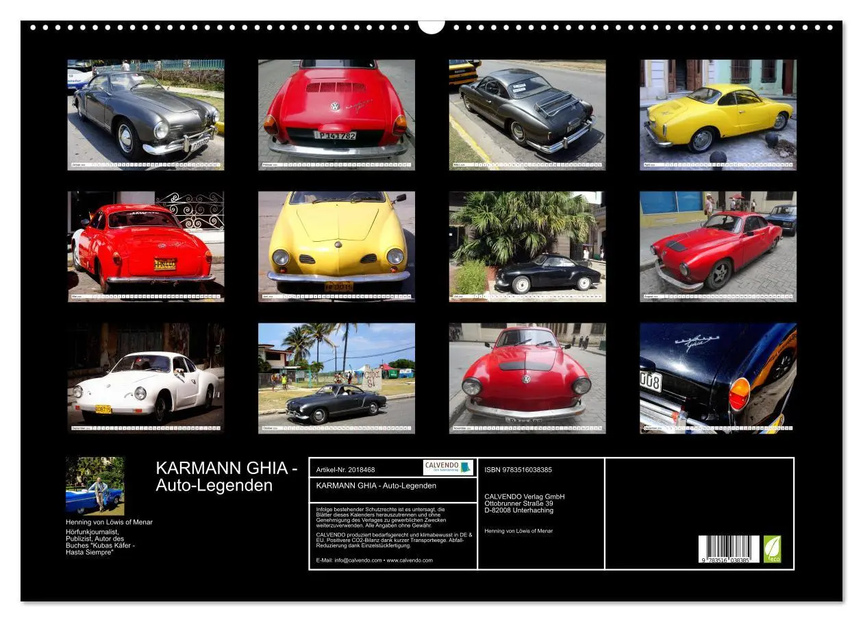 Bild: 9783516038385 | KARMANN GHIA - Auto-Legenden (Wandkalender 2026 DIN A2 quer),...
