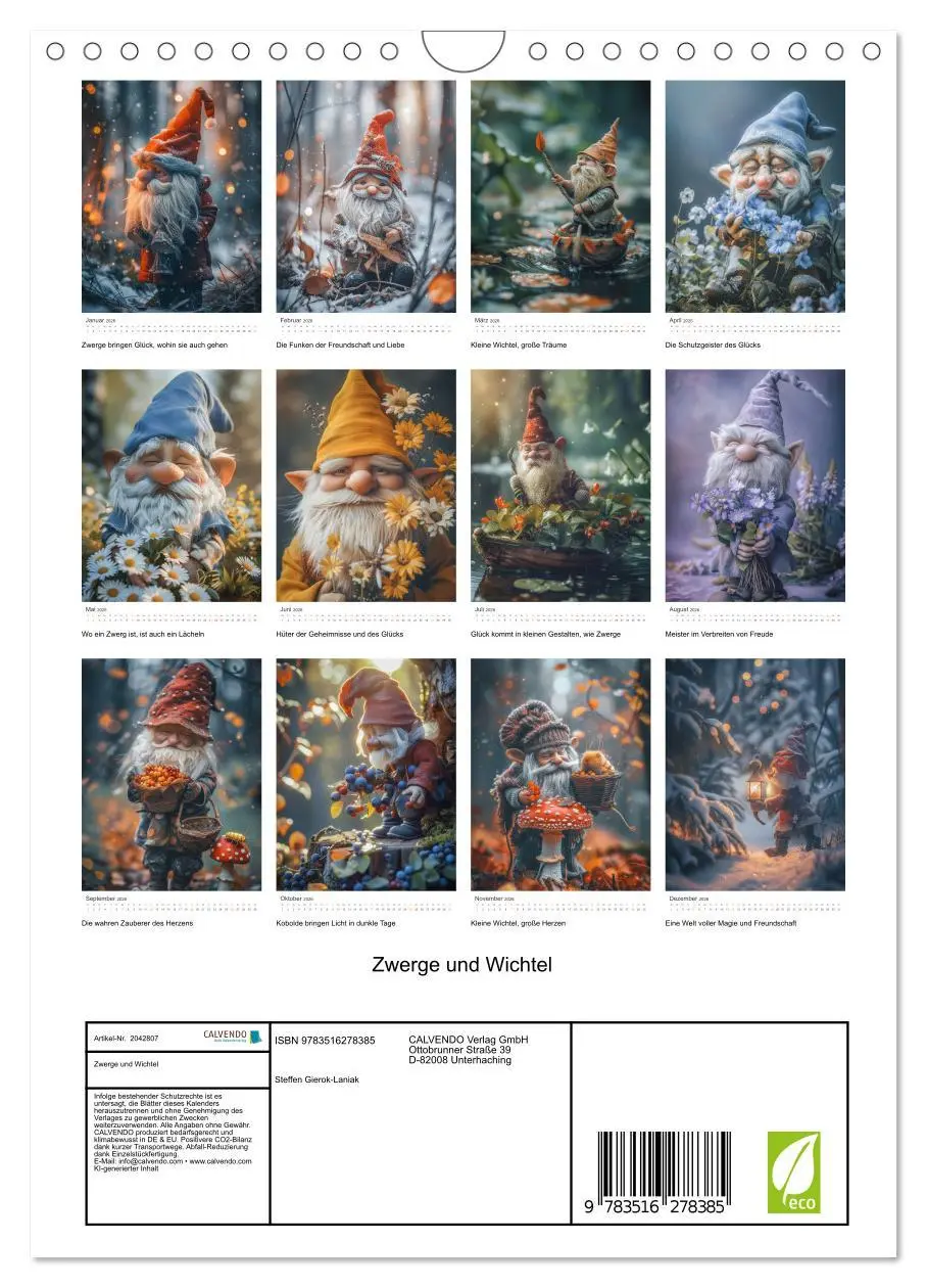 Bild: 9783516278385 | Zwerge und Wichtel (Wandkalender 2026 DIN A4 hoch), CALVENDO...