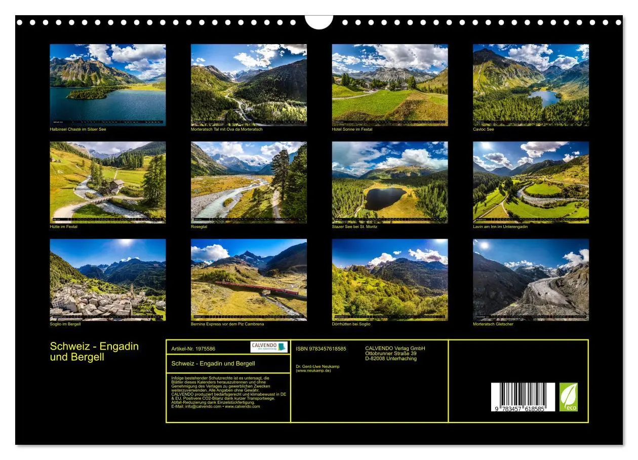 Bild: 9783457618585 | Schweiz - Engadin und Bergell (Wandkalender 2026 DIN A3 quer),...
