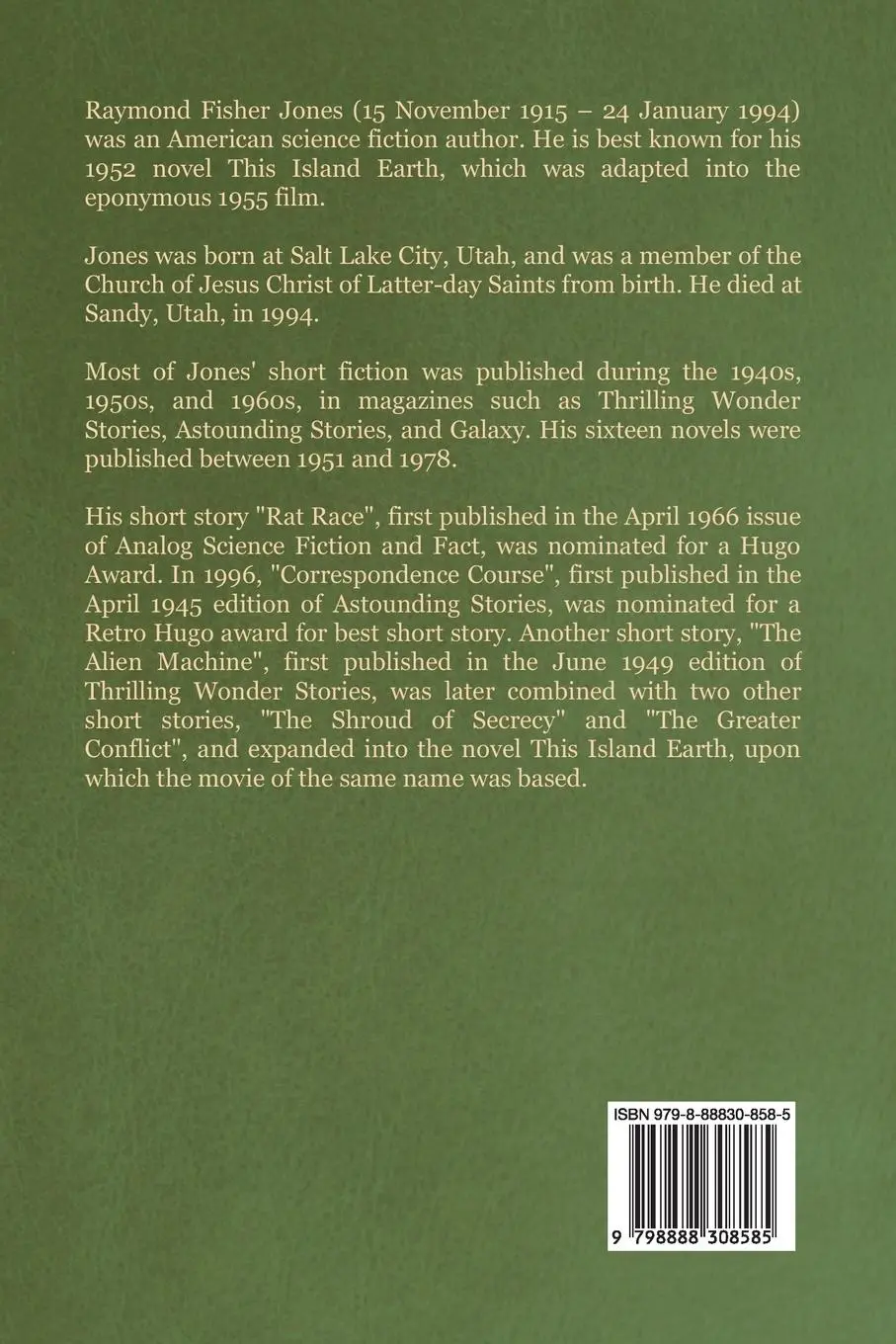 Rückseite: 9798888308585 | The Year When Stardust Fell | Raymond F. Jones | Taschenbuch | 2024