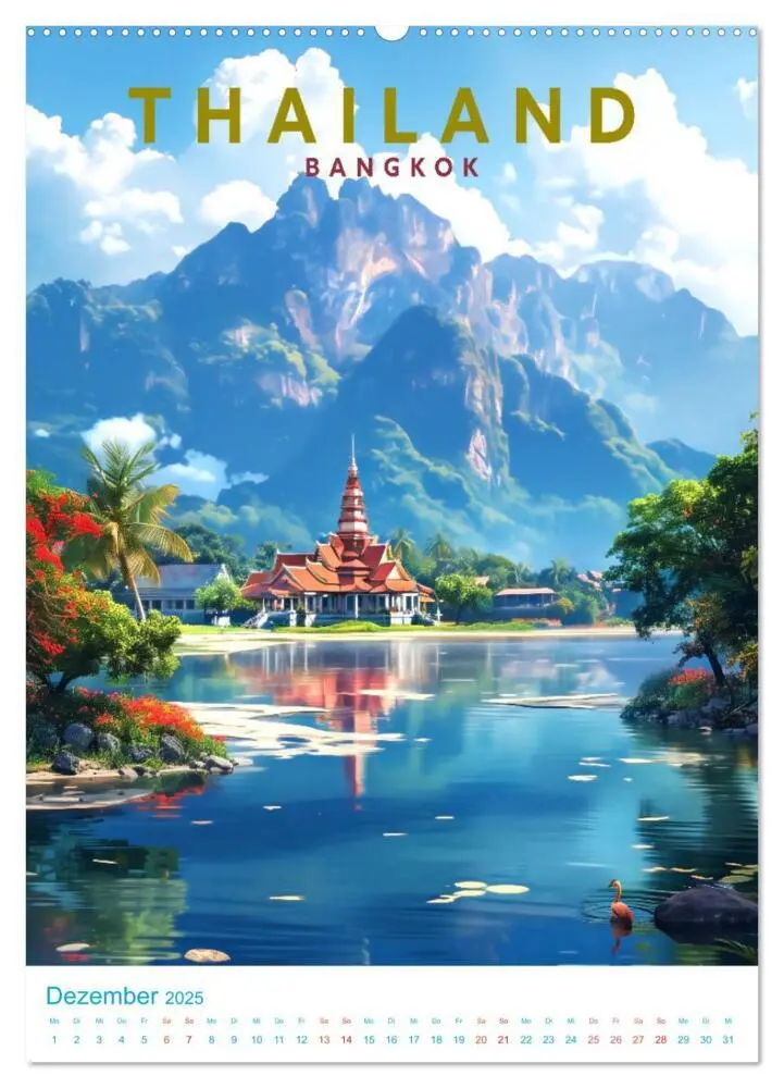 Bild: 9783435688685 | Thailand - Old School Poster Style (Wandkalender 2025 DIN A2 hoch),...