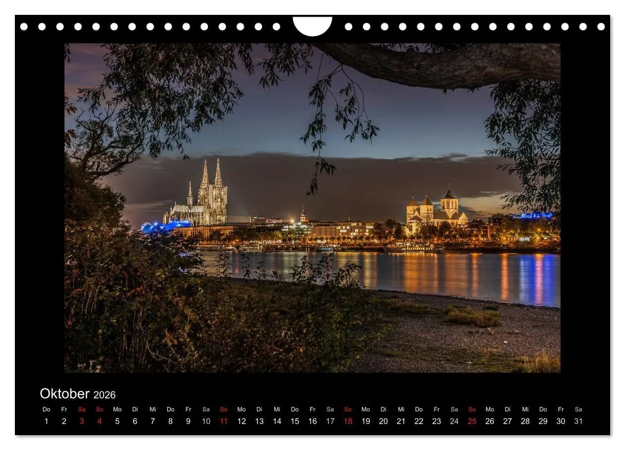 Bild: 9783516178685 | Köln - Nachts 2026 (Wandkalender 2026 DIN A4 quer), CALVENDO...
