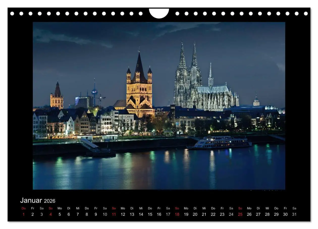 Bild: 9783516178685 | Köln - Nachts 2026 (Wandkalender 2026 DIN A4 quer), CALVENDO...