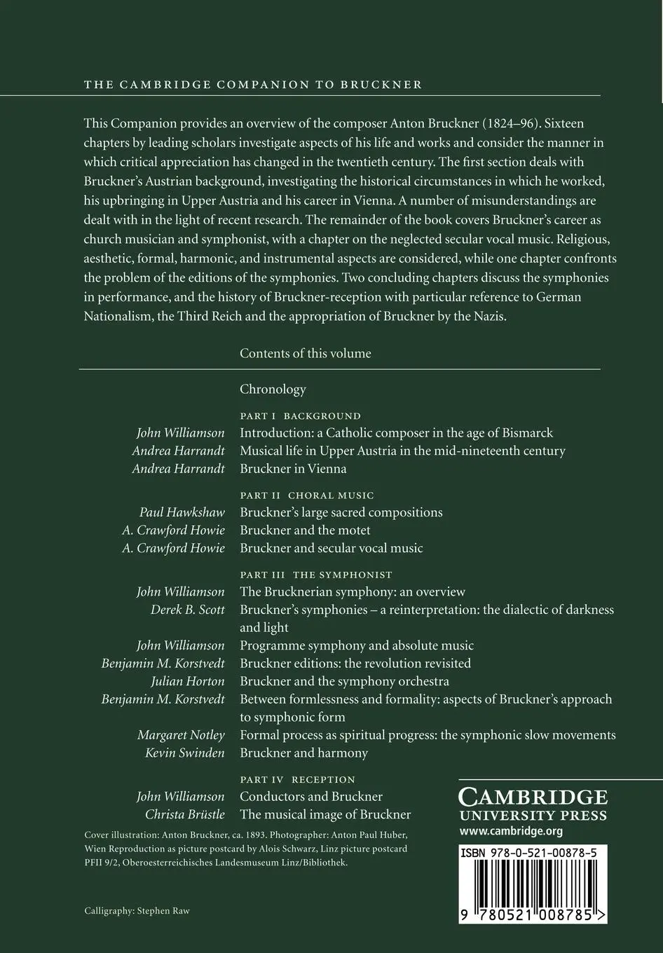 Rückseite: 9780521008785 | The Cambridge Companion to Bruckner | John Williamson | Taschenbuch