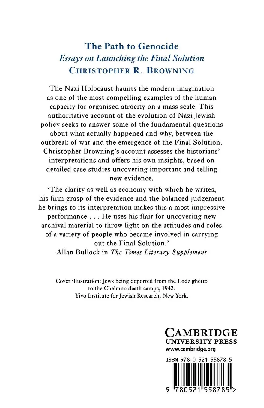 Rückseite: 9780521558785 | The Path to Genocide | Essays on Launching the Final Solution | Buch