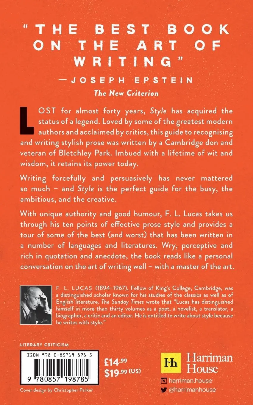 Rückseite: 9780857198785 | Style | The art of writing well | F. L. Lucas | Taschenbuch | Englisch