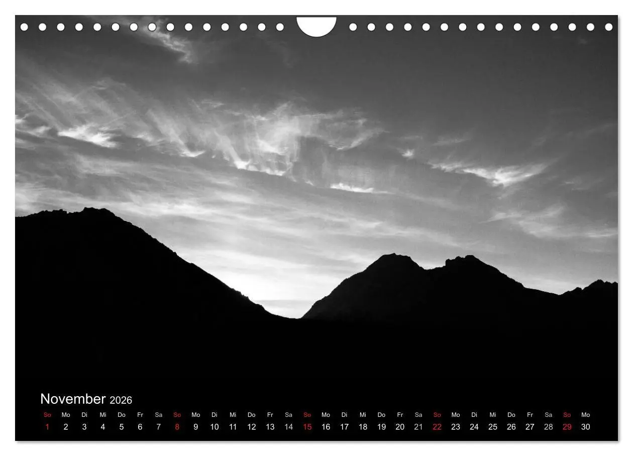 Bild: 9783516098785 | BERGE IN SCHWARZ WEISS (Wandkalender 2026 DIN A4 quer), CALVENDO...