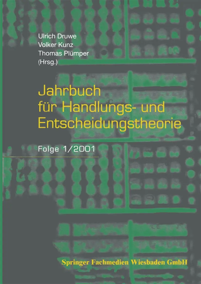 Cover: 9783810028785 | Jahrbuch für Handlungs- und Entscheidungstheorie | Folge 1/2001 | Buch