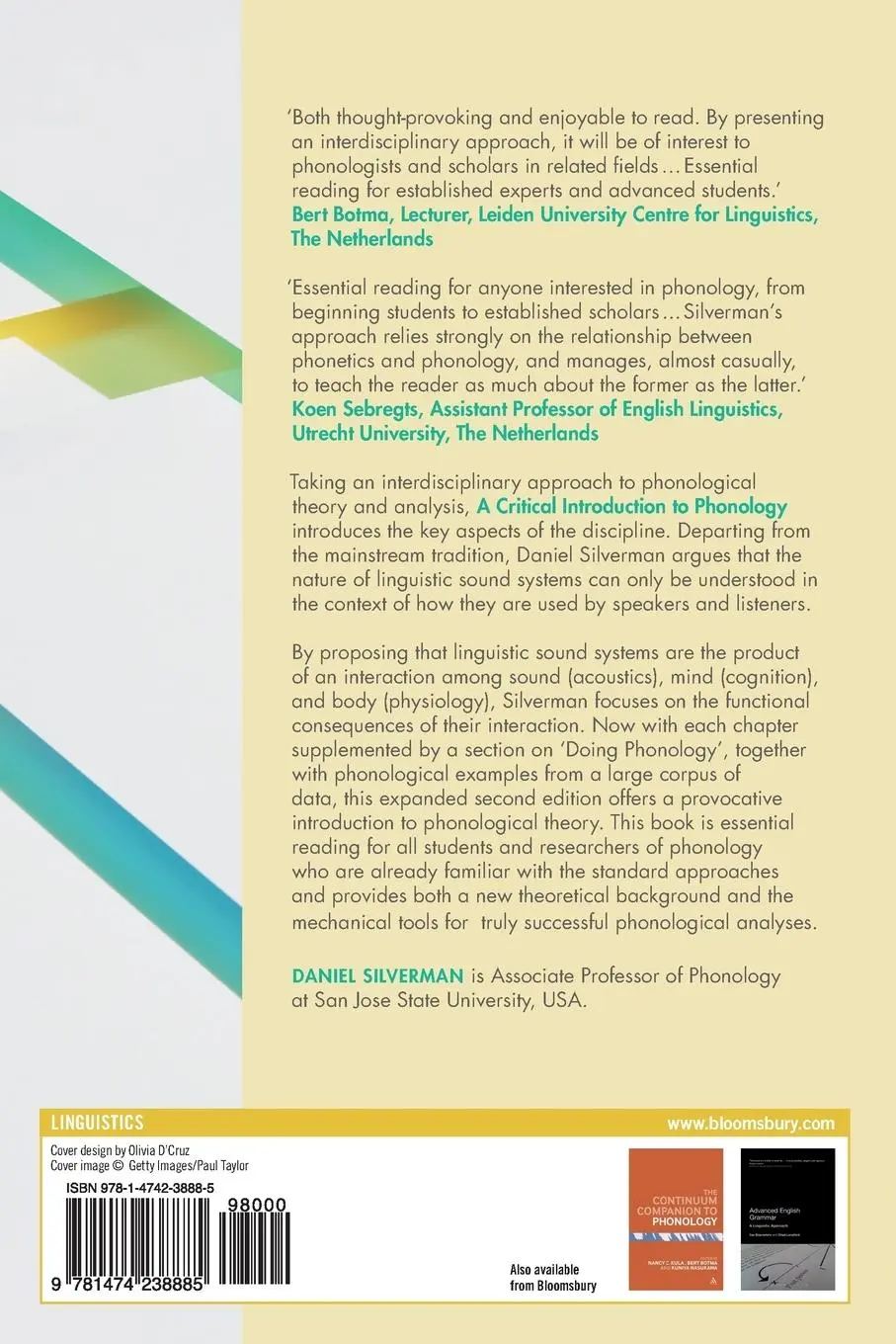 Rückseite: 9781474238885 | A Critical Introduction to Phonology | Daniel Silverman | Taschenbuch
