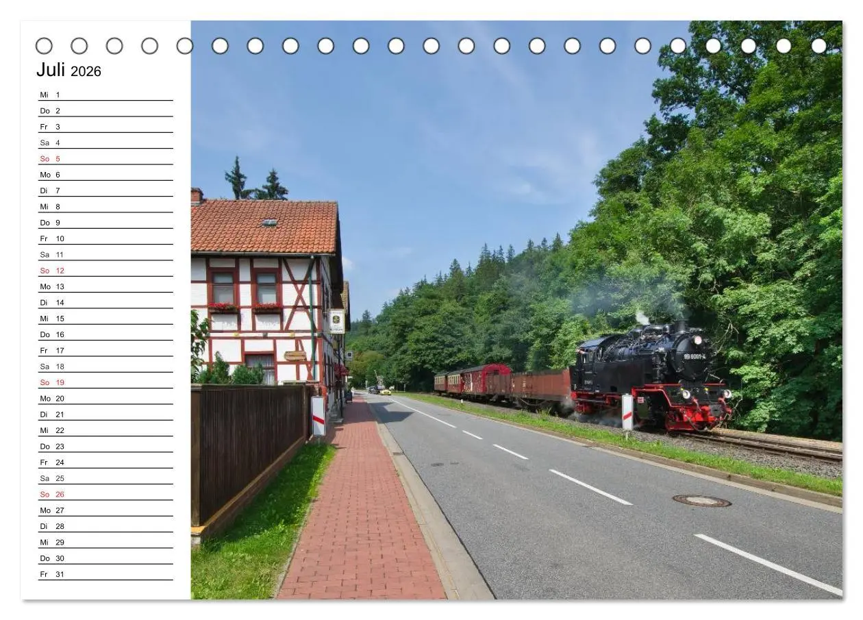 Bild: 9783457688885 | Schmalspurbahnen im Harz (Tischkalender 2026 DIN A5 quer), CALVENDO...