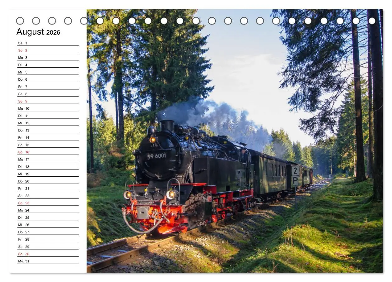 Bild: 9783457688885 | Schmalspurbahnen im Harz (Tischkalender 2026 DIN A5 quer), CALVENDO...