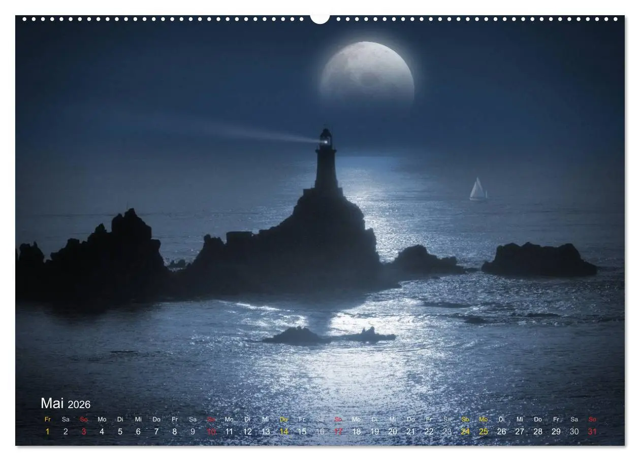 Bild: 9783516088885 | Mondnacht (Wandkalender 2026 DIN A2 quer), CALVENDO Monatskalender