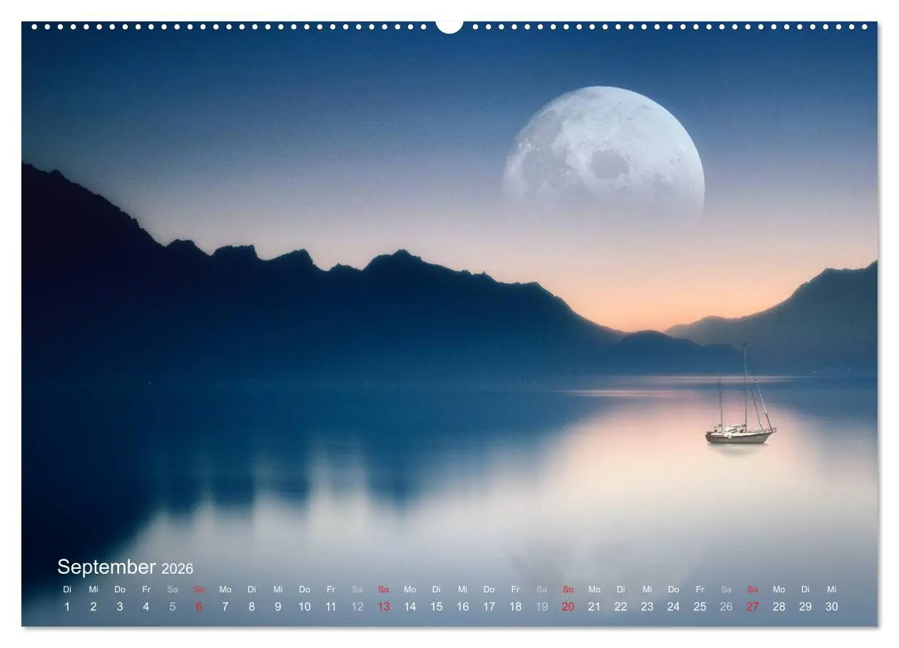 Bild: 9783516088885 | Mondnacht (Wandkalender 2026 DIN A2 quer), CALVENDO Monatskalender
