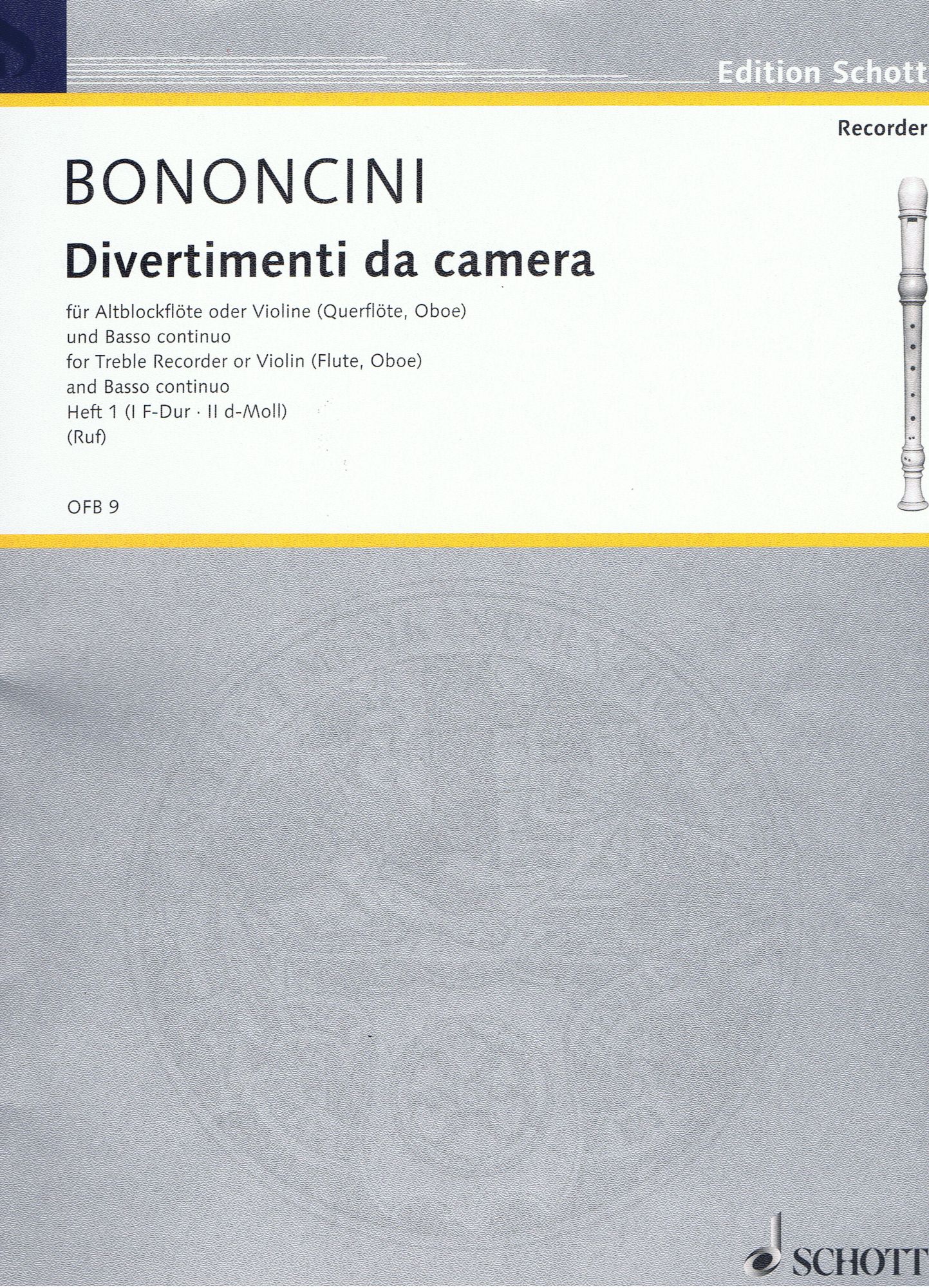 Cover: 9790001098885 | Divertimenti Da Camera 1 | Giovanni Battista Bononcini | Buch | 1984