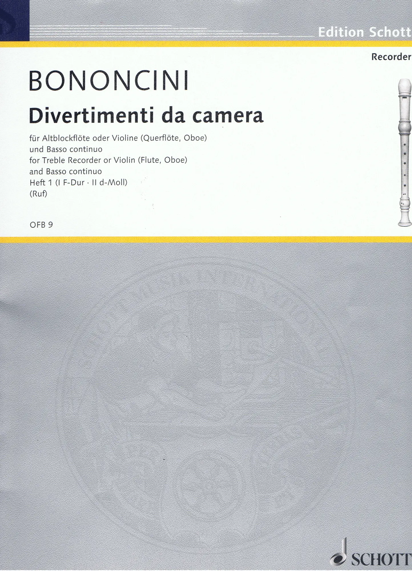 Cover: 9790001098885 | Divertimenti Da Camera 1 | Giovanni Battista Bononcini | Buch | 1984