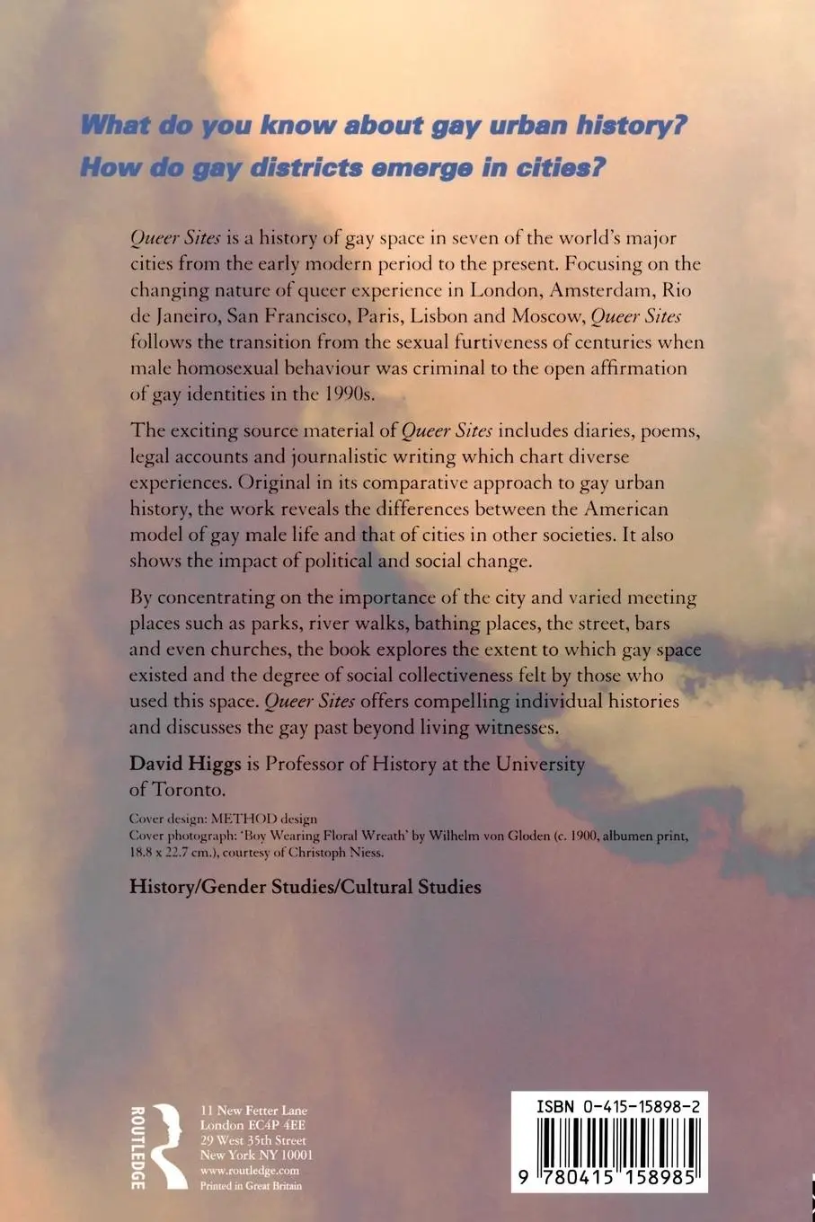 Rückseite: 9780415158985 | Queer Sites | Gay Urban Histories Since 1600 | David Higgs | Buch