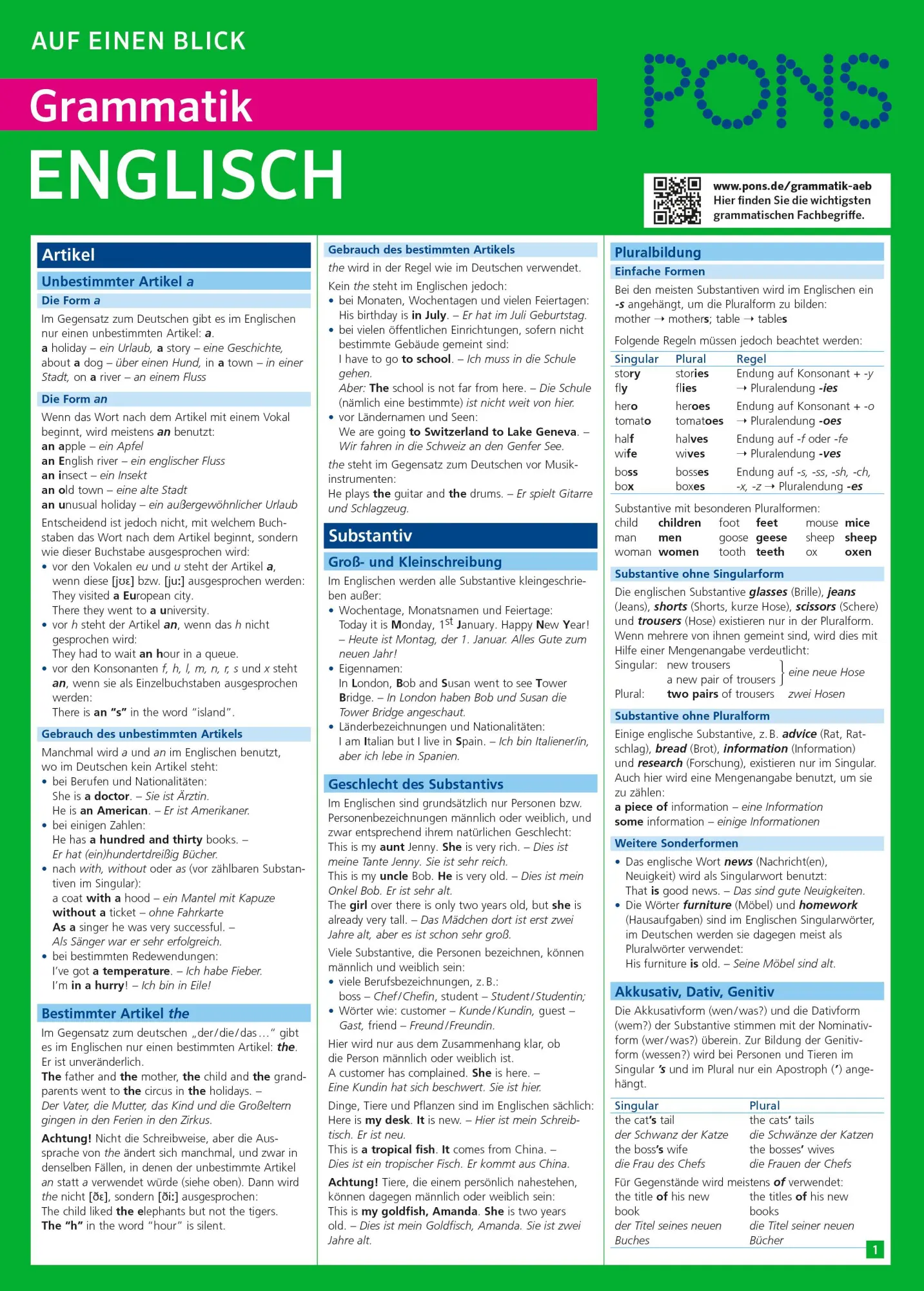 Cover: 9783125618985 | PONS Grammatik auf einen Blick Englisch | Löckle-Götz/McBride | Buch