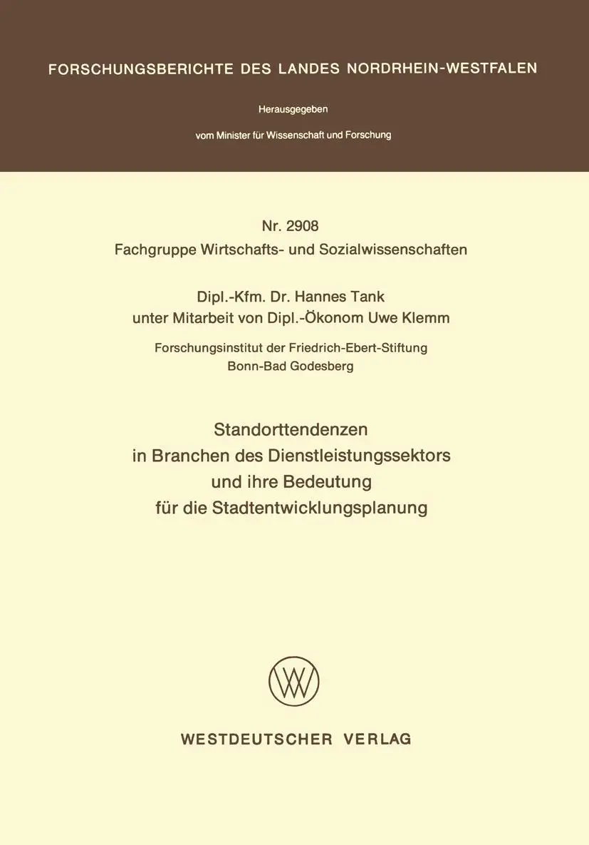 Cover: 9783531029085 | Standorttendenzen in Branchen des Dienstleistungssektors und ihre...