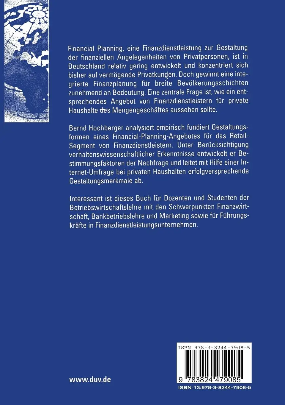 Rückseite: 9783824479085 | Financial Planning | Bernd Hochberger | Taschenbuch | xxii | Deutsch