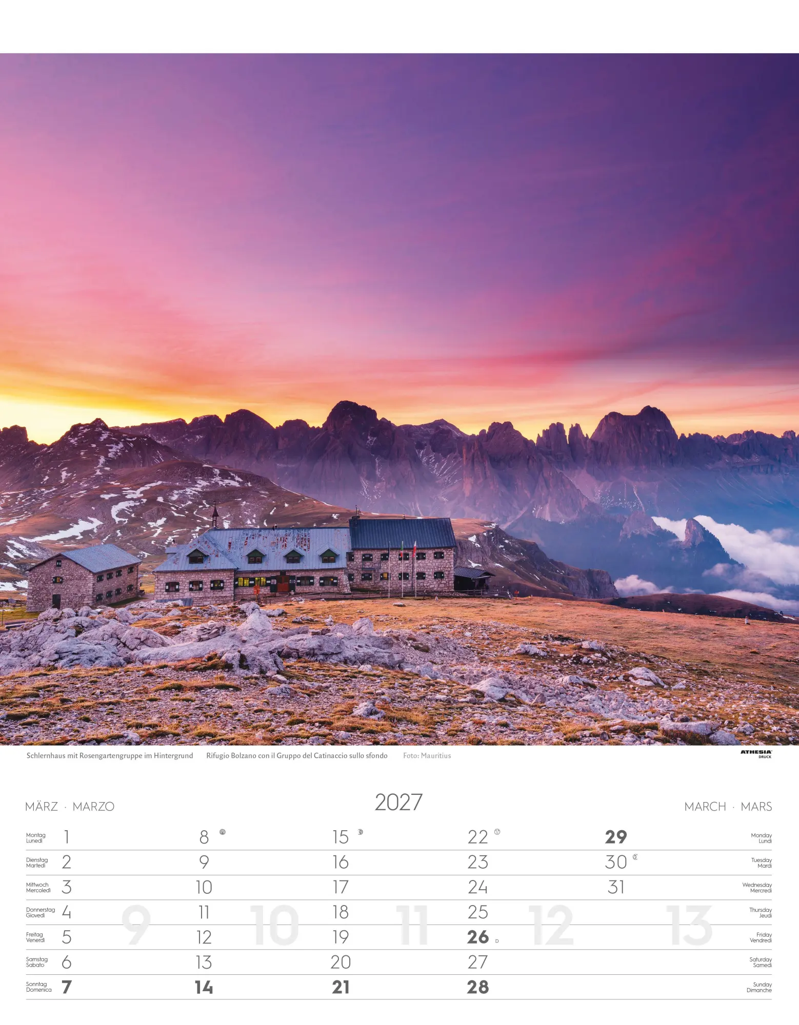 Bild: 9788868399085 | Südtirol Kalender 2027 | Alto Adige - South Tyrol | Verlag | Kalender