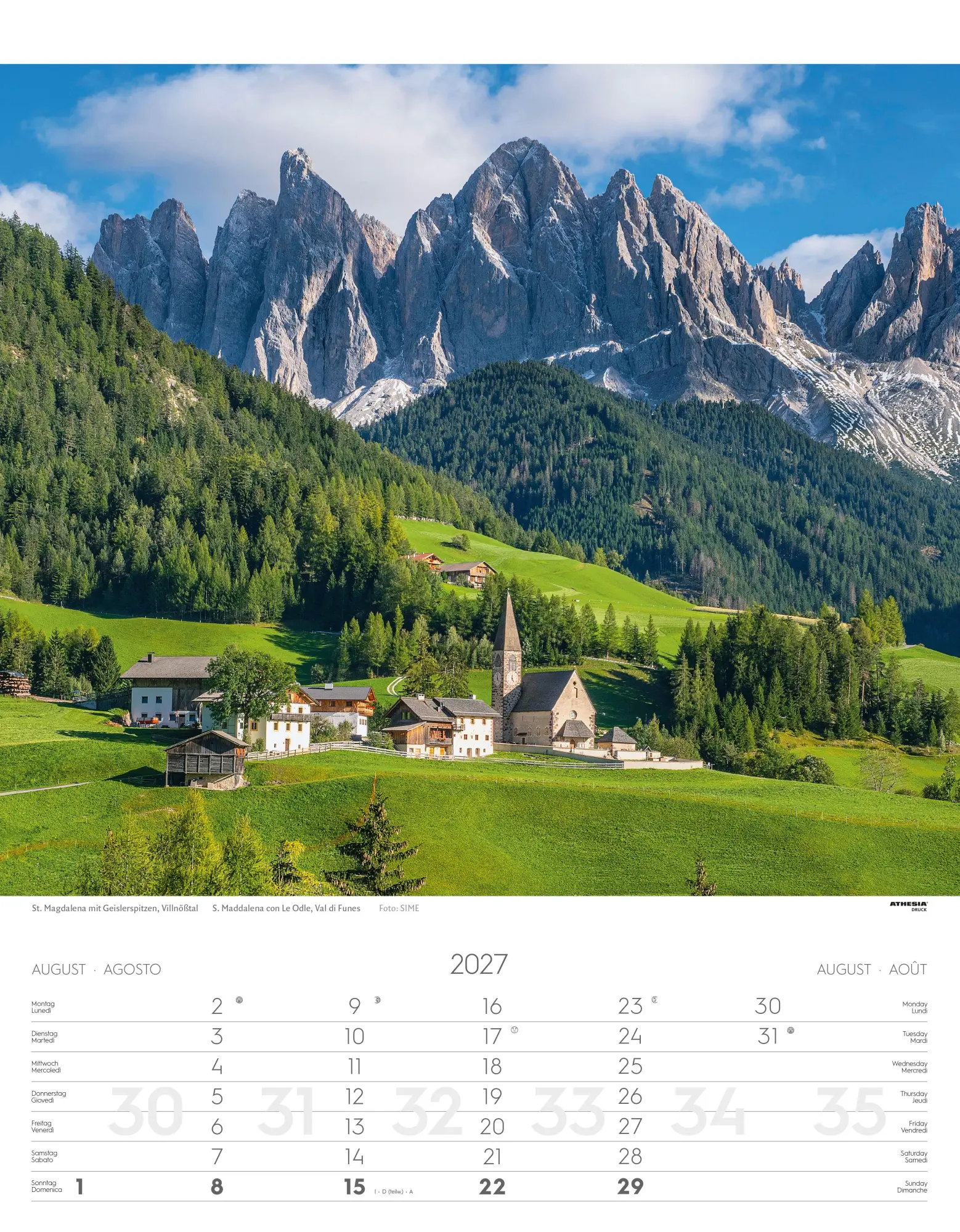 Bild: 9788868399085 | Südtirol Kalender 2027 | Alto Adige - South Tyrol | Verlag | Kalender