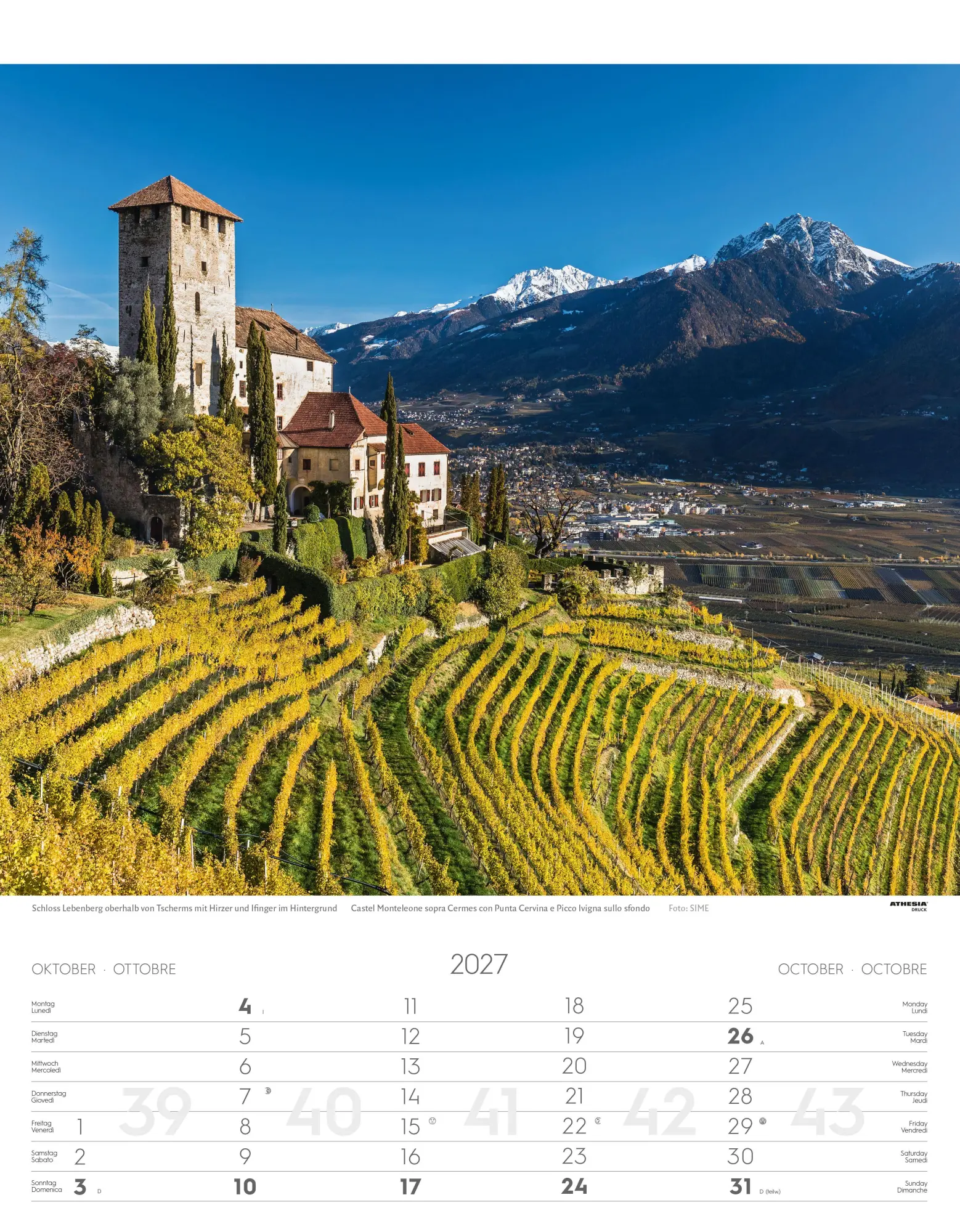 Bild: 9788868399085 | Südtirol Kalender 2027 | Alto Adige - South Tyrol | Verlag | Kalender