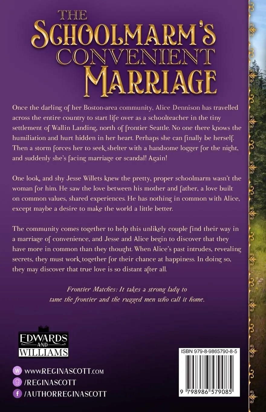 Rückseite: 9798986579085 | The Schoolmarm's Convenient Marriage | A Sweet, Clean Western Romance