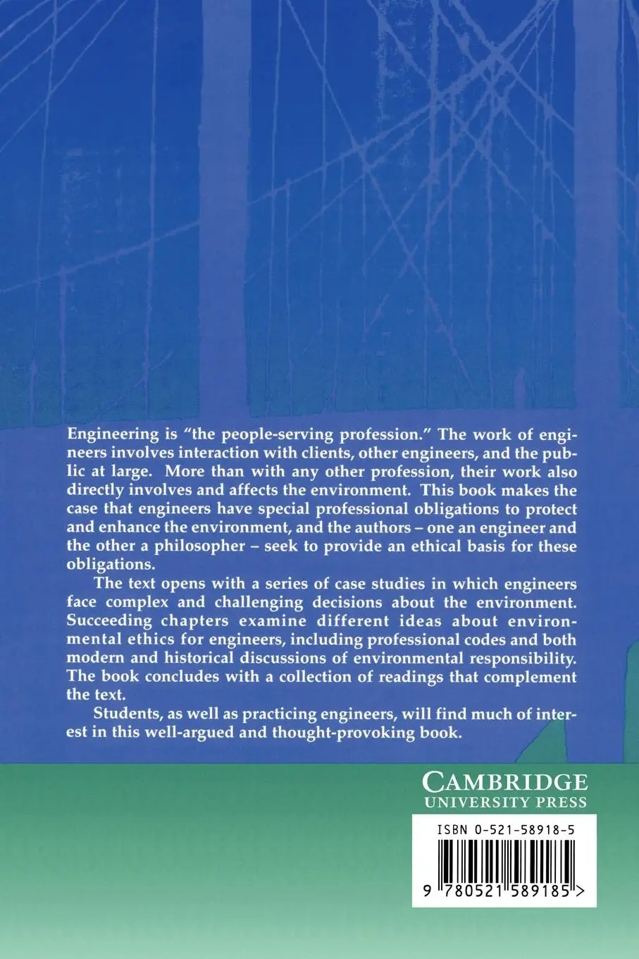 Rückseite: 9780521589185 | Engineering, Ethics, and the Environment | P. Arne Vesilin | Buch
