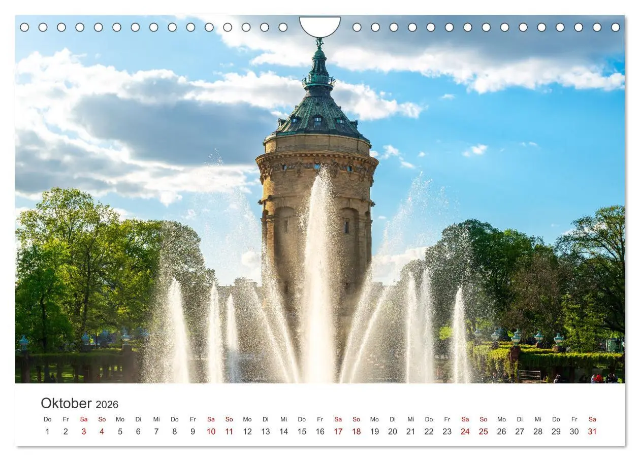 Bild: 9783457319185 | Der Mannheimer Wasserturm (Wandkalender 2026 DIN A4 quer), CALVENDO...