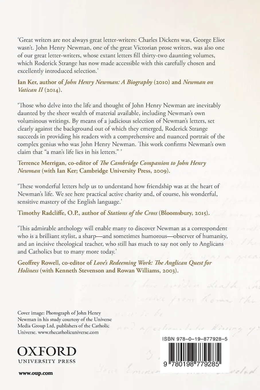 Rückseite: 9780198779285 | John Henry Newman | A Portrait in Letters | Roderick Strange | Buch