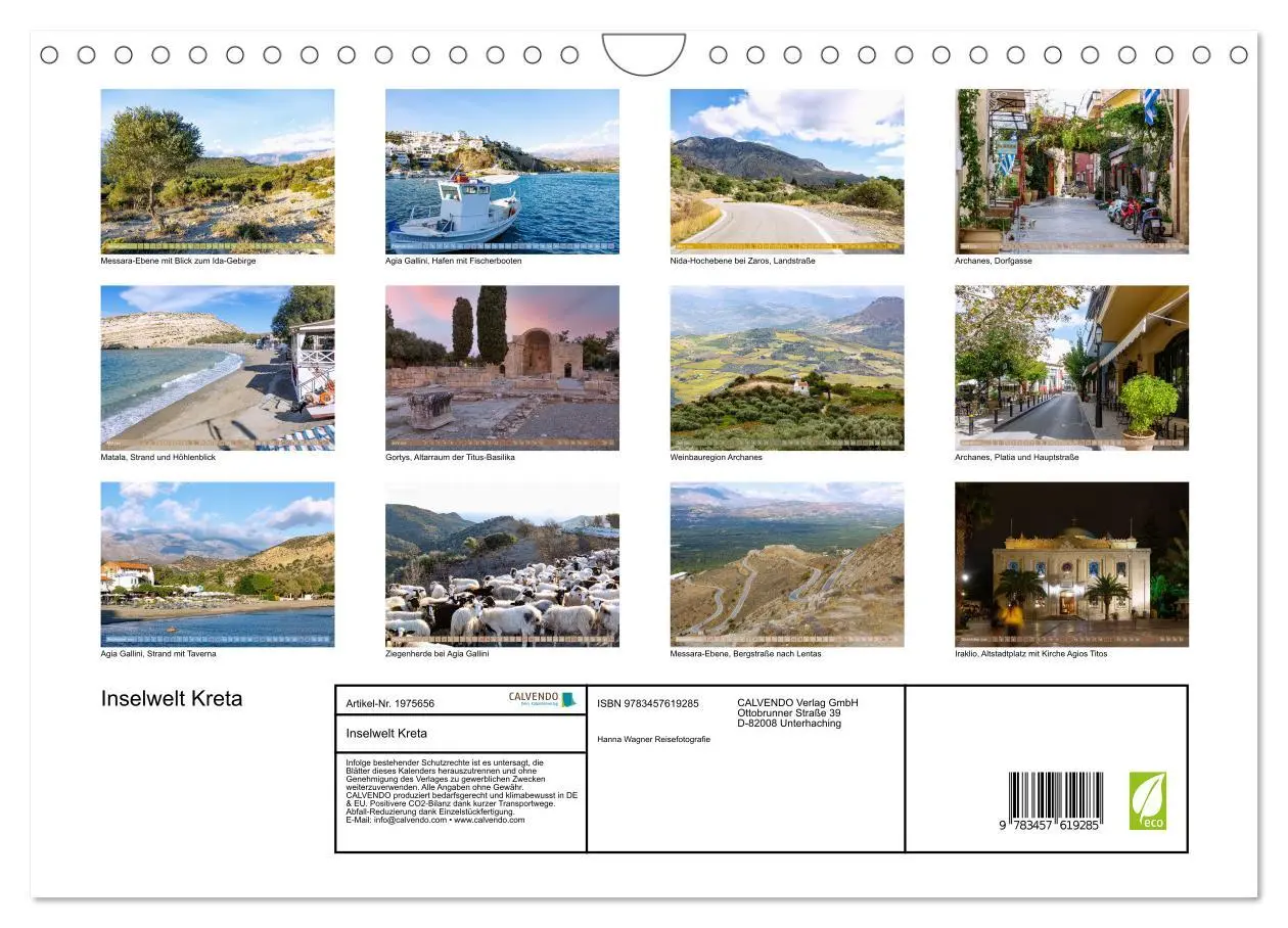Bild: 9783457619285 | Inselwelt Kreta (Wandkalender 2026 DIN A4 quer), CALVENDO...