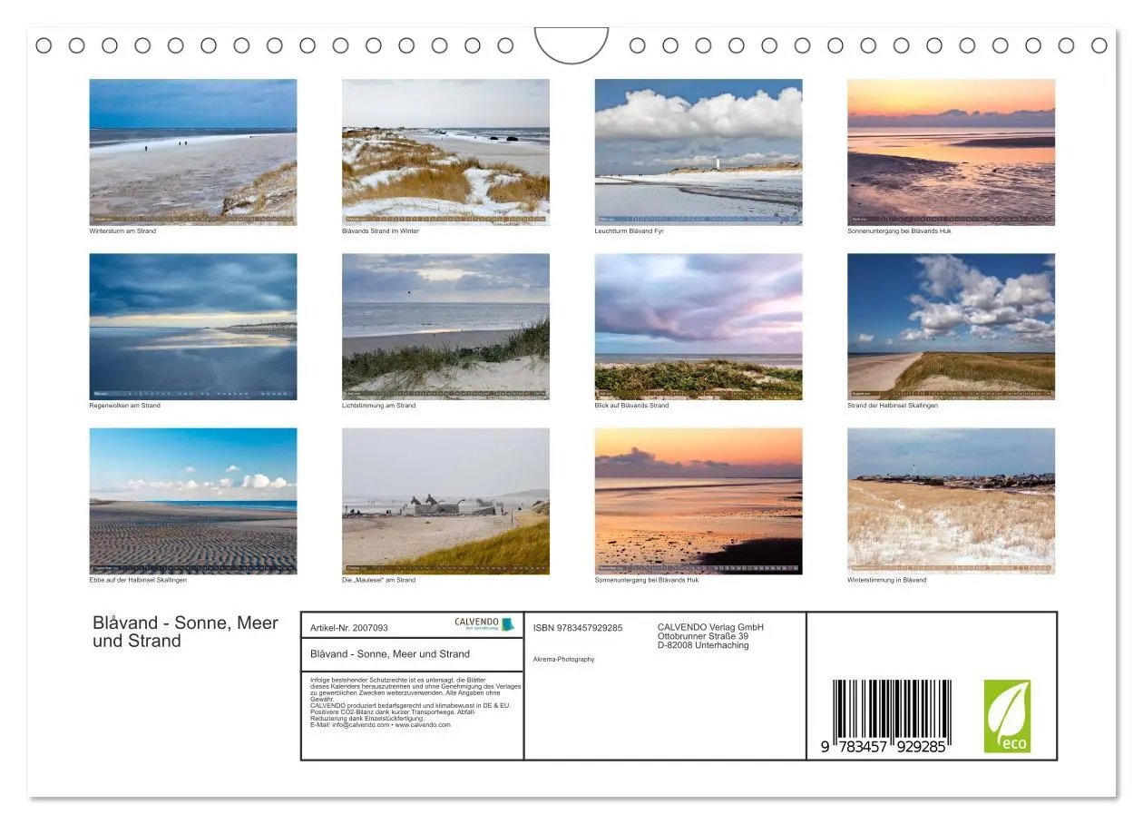 Bild: 9783457929285 | Blåvand - Sonne, Meer und Strand (Wandkalender 2026 DIN A4 quer),...