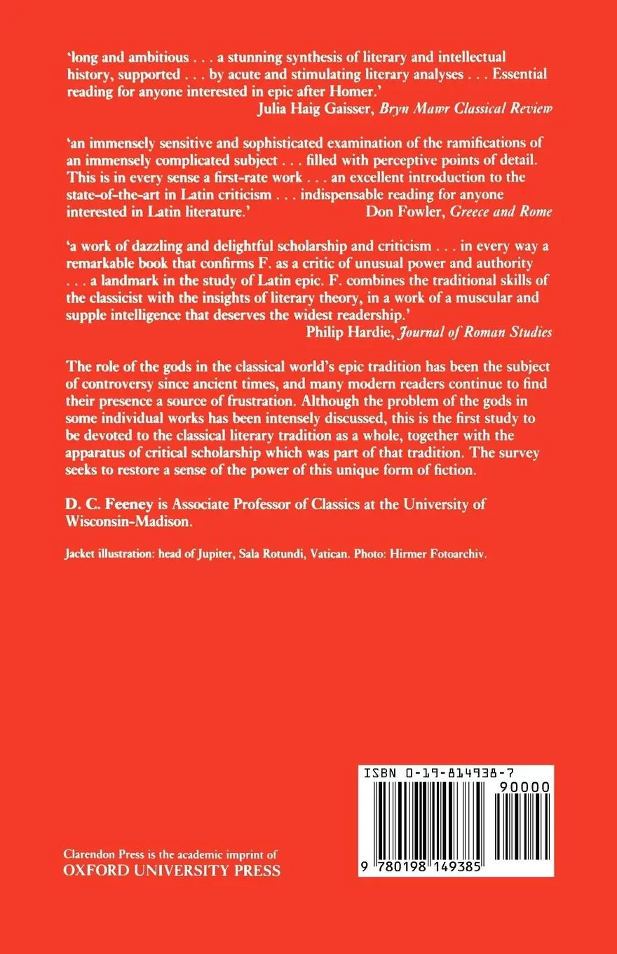 Rückseite: 9780198149385 | The Gods in Epic | Poets and Critics of the Classical Tradition | Buch