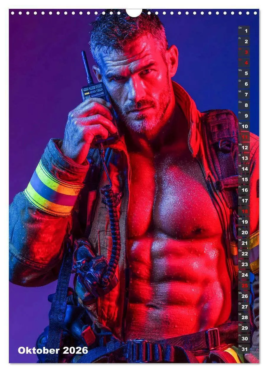 Bild: 9783516629385 | Lösch mich - Sexy Feuerwehrmänner fast nackt im Männerkalender...