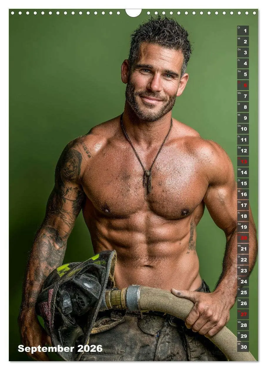 Bild: 9783516629385 | Lösch mich - Sexy Feuerwehrmänner fast nackt im Männerkalender...