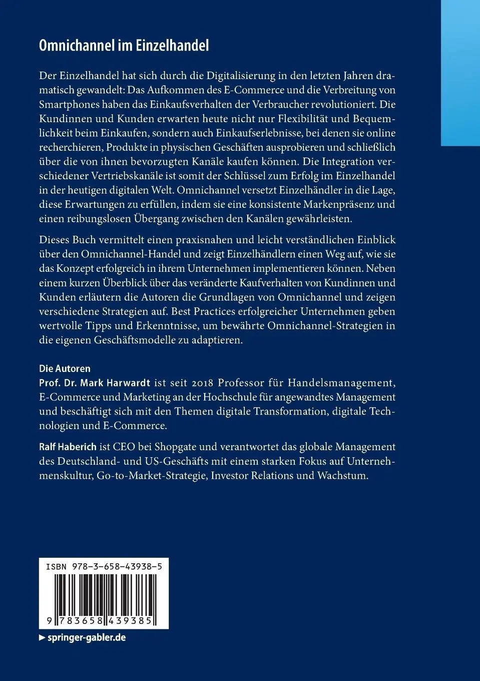 Rückseite: 9783658439385 | Omnichannel im Einzelhandel | Ralf Haberich (u. a.) | Taschenbuch | xi