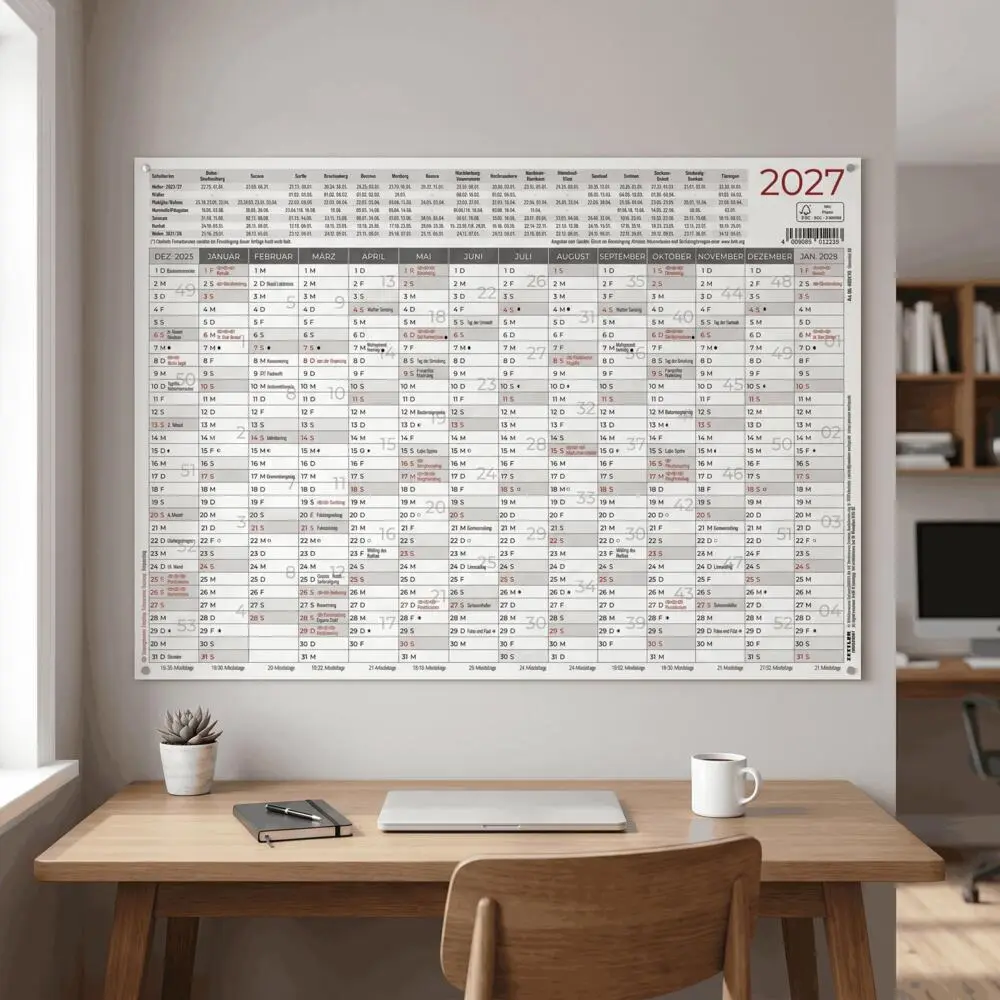 Bild: 4069095019485 | ZETTLER Großer Wandplaner 14 Monate 5 Stk. gerollt 2027 | Kalender