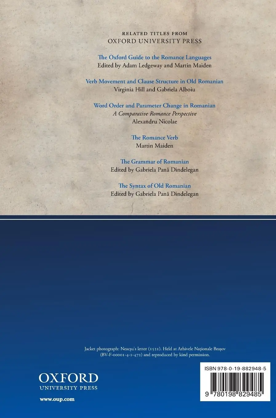 Rückseite: 9780198829485 | Oxf History Romanian Morphology C | Maiden Et Al | Buch | Gebunden